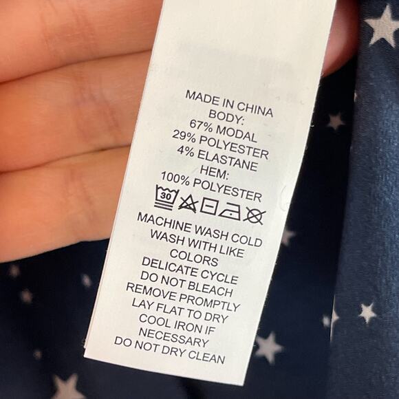 Kate Spade Peplum Top Womens Small Blue Broome Street Star Print Short Sleeve * - Picture 5 of 9